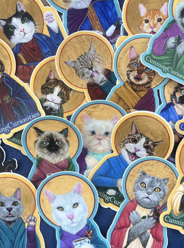 Cat Saint Stickers - Cunning Curiosities